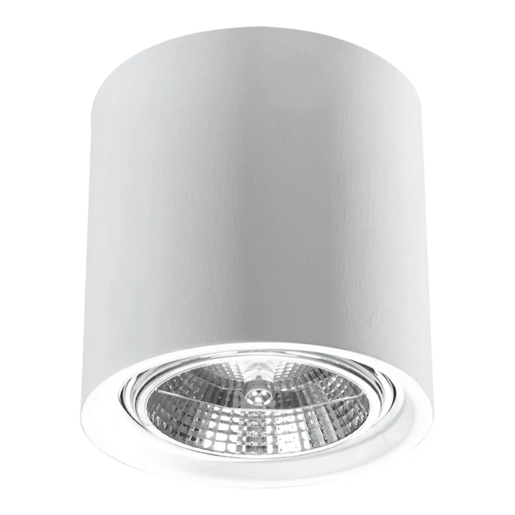Plafonnier cylindre en céramique blanche, spot en saillie GU10