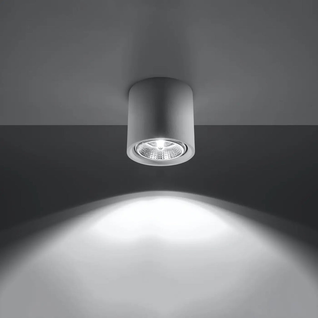 Plafonnier cylindre en céramique blanche, spot en saillie GU10