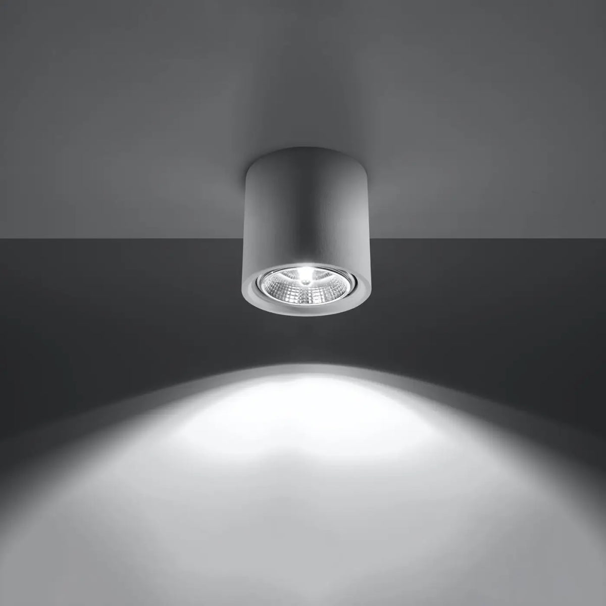 Plafonnier cylindre en céramique blanche, spot en saillie GU10