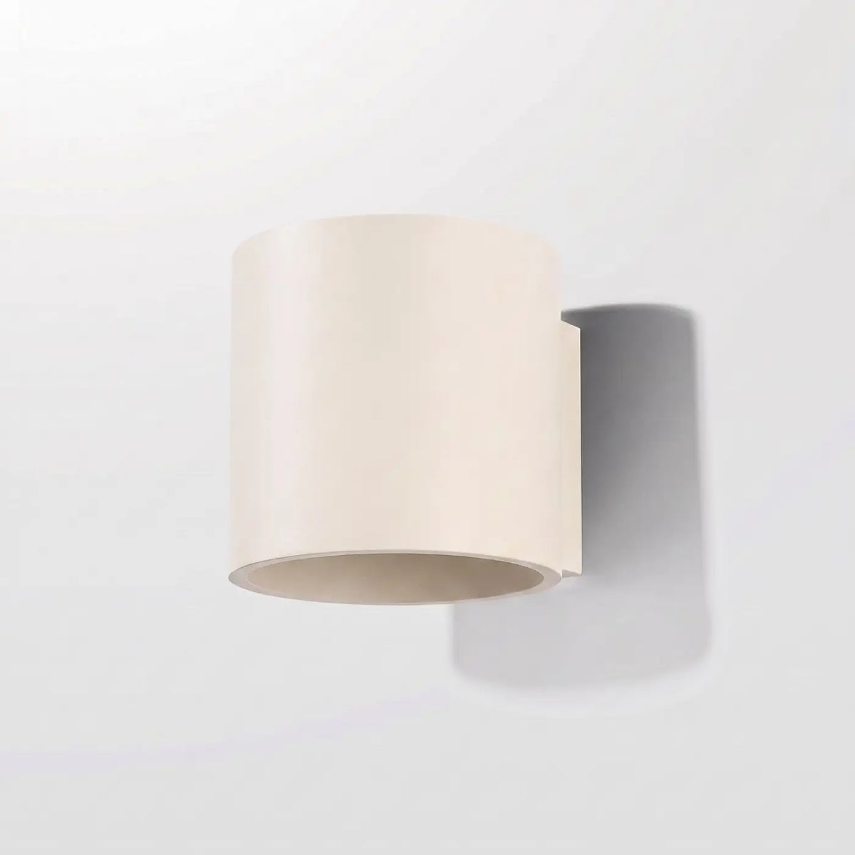 Applique murale cylindre en aluminium, béton ou bois, 1 ou 2 G9, beige
