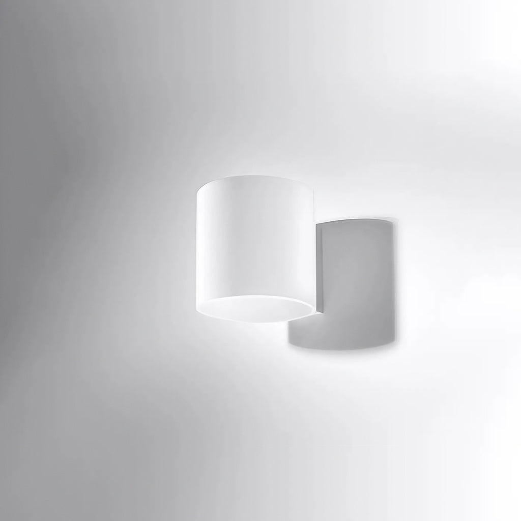 Applique murale cylindre en verre blanc, petit format, ampoule G9