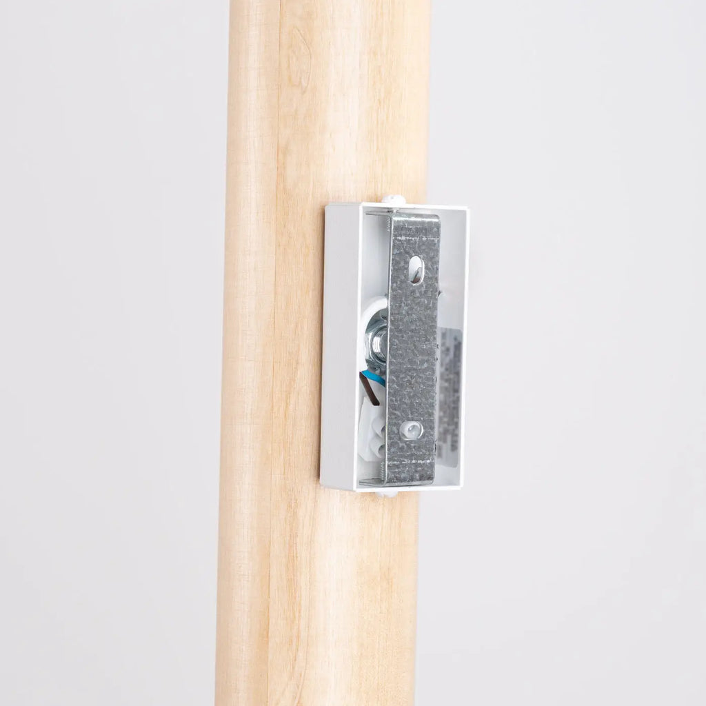 Applique murale tube en bois naturel, lumière haut et bas