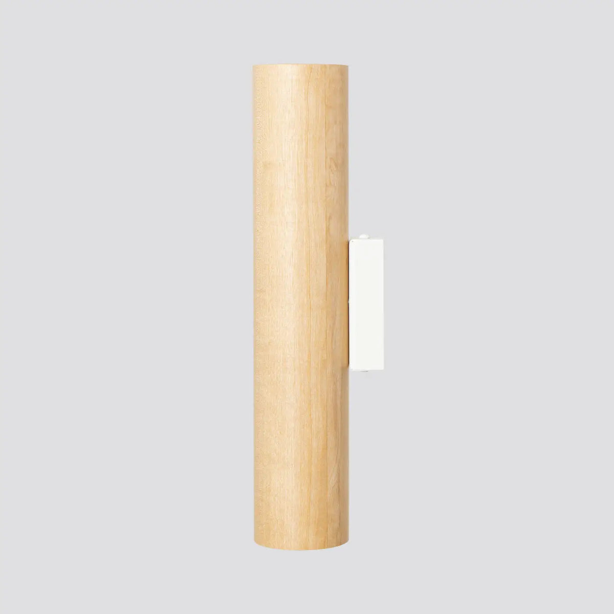 Applique murale tube en bois naturel, lumière haut et bas