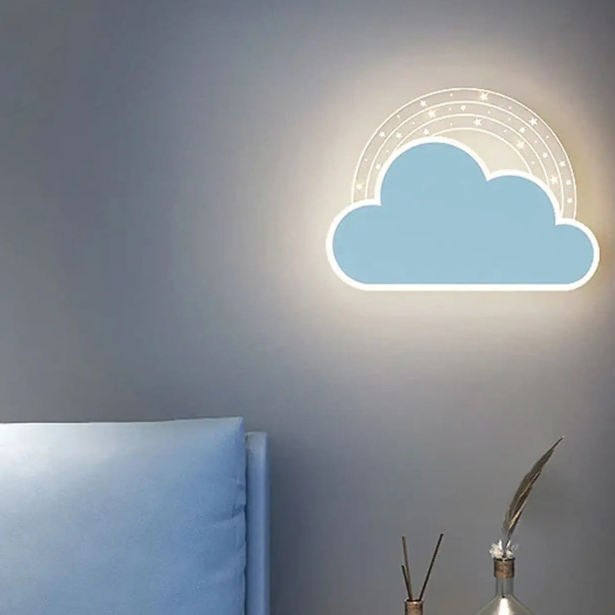 Applique murale enfant dauphin, nuage ou cœur, à piles