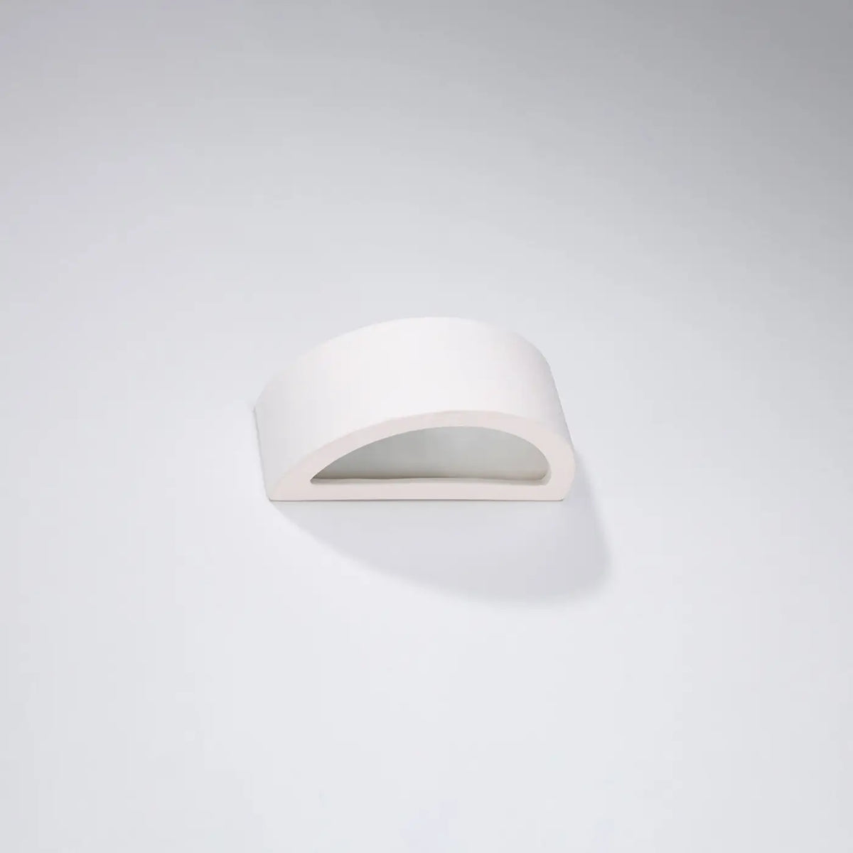 Applique murale demi-lune en céramique ou béton, 25 à 40 cm, blanc