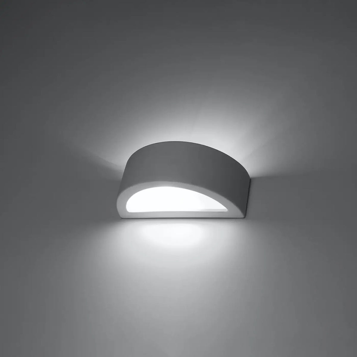 Applique murale demi-lune en céramique ou béton, 25 à 40 cm