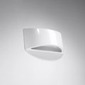 Applique murale demi-lune en céramique blanche vernie, 14,5 cm