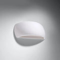 Applique murale coque demi-ovale en céramique blanche, 32 cm, G9