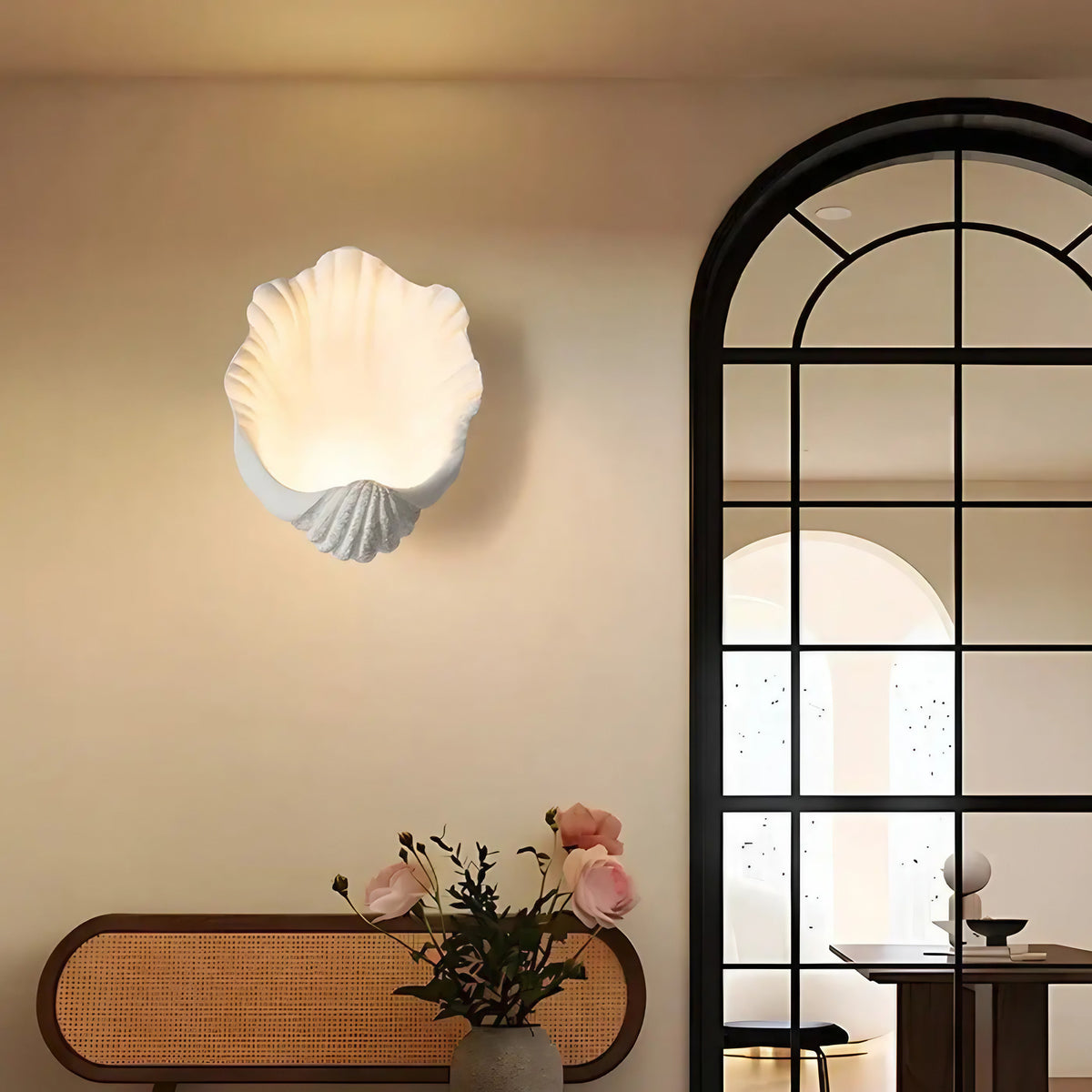 Applique murale coquillage, blanc ou rose