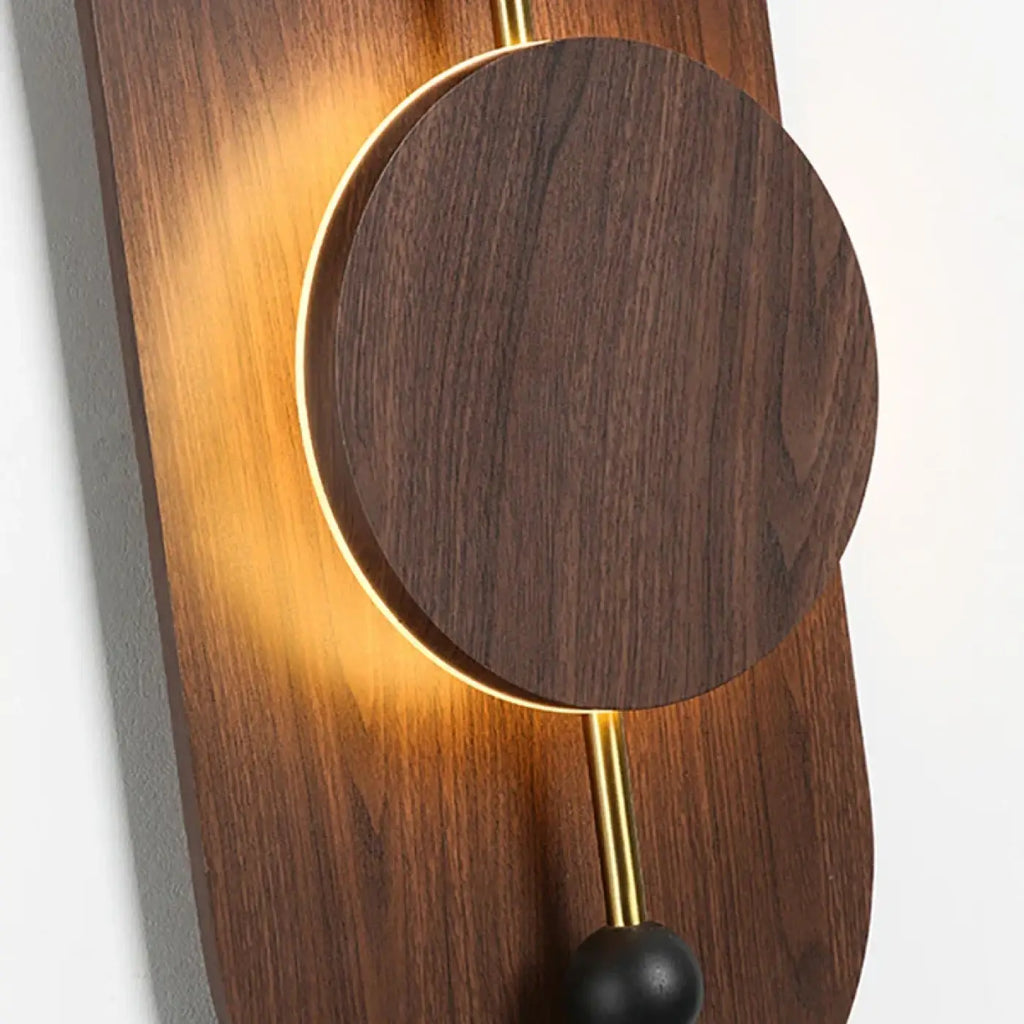 Applique murale bois et métal LED, marron ou noir