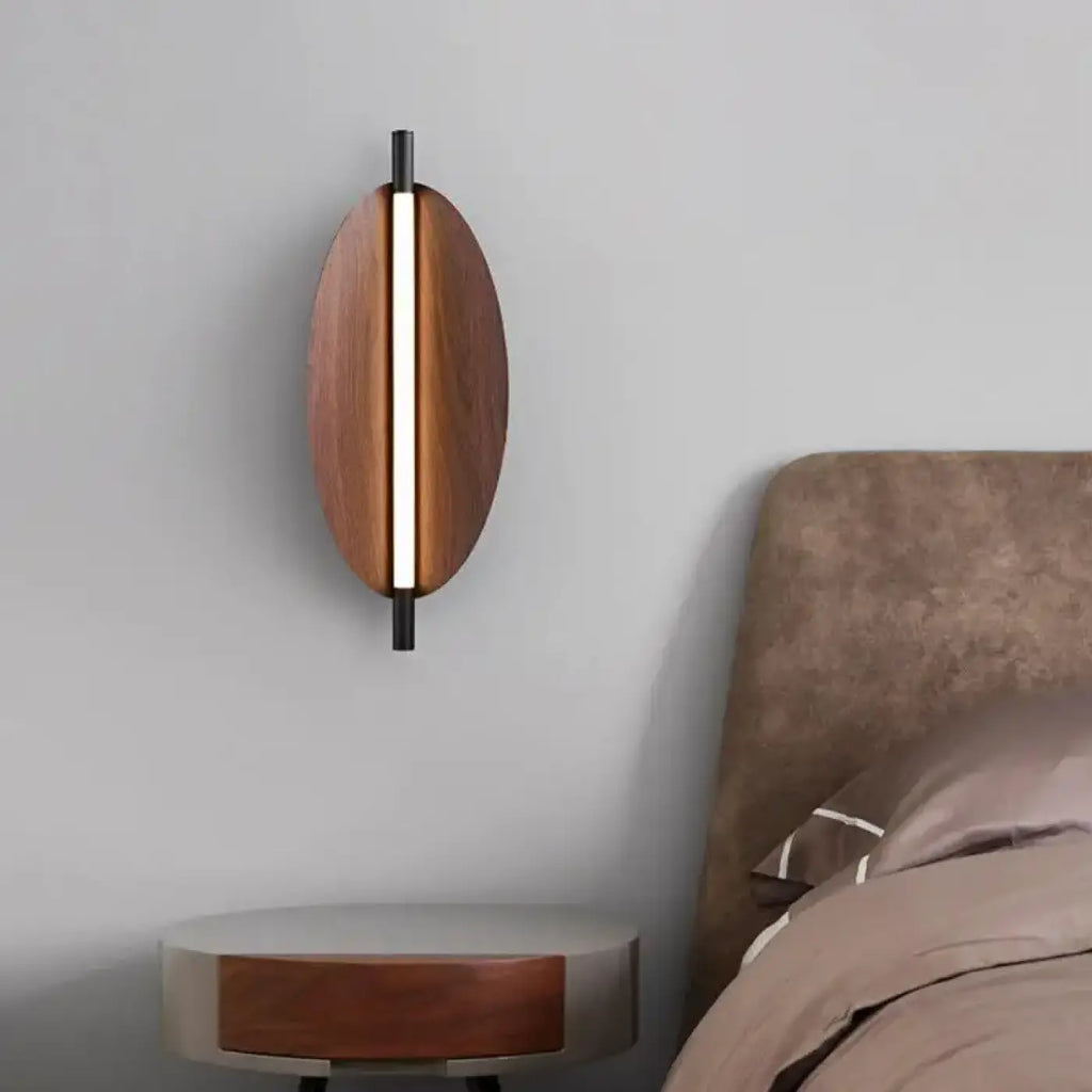 Applique murale verticale en bois avec LED, tailles S, M et L