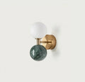 Applique murale boule de verre et marbre, trois coloris, vert