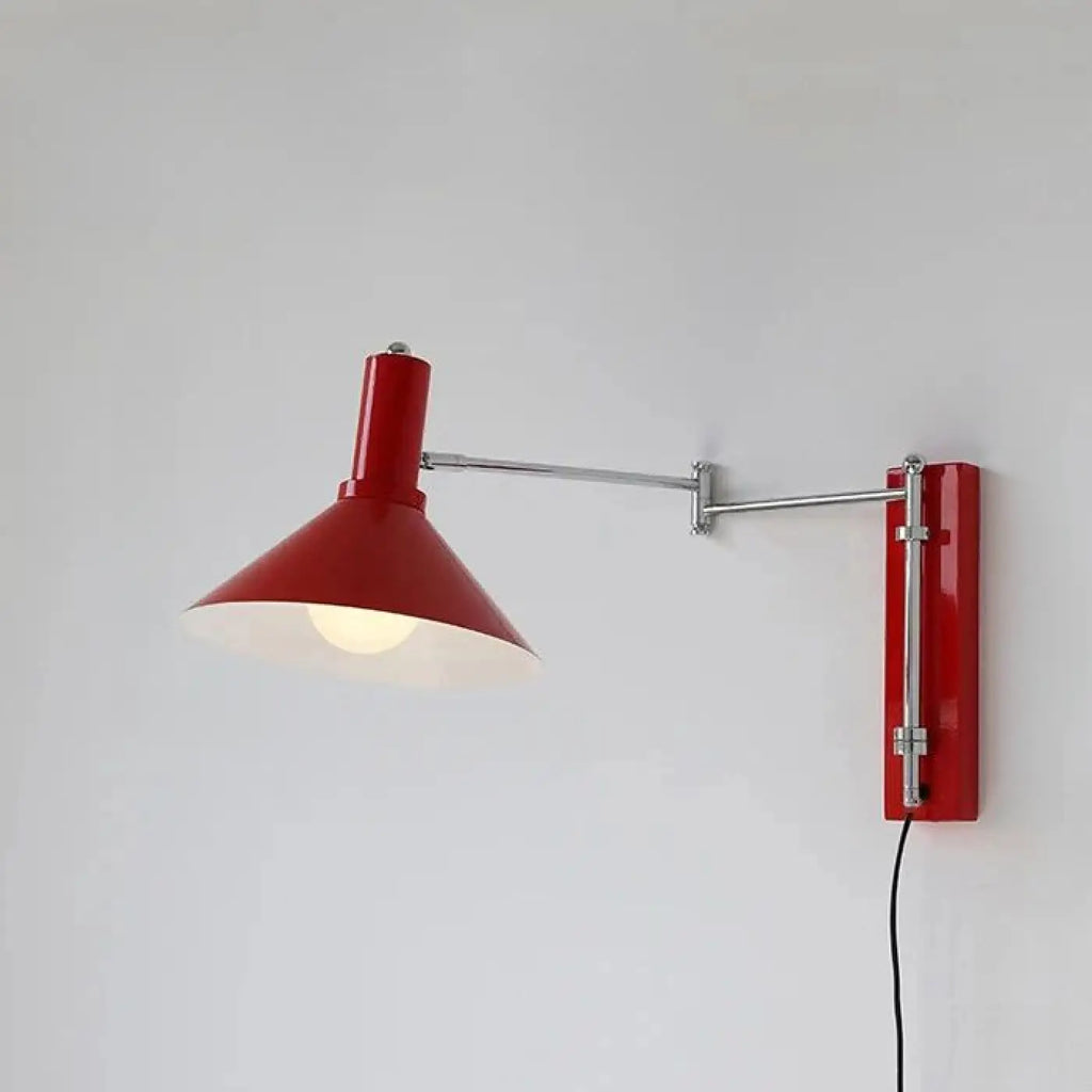 Applique à bras articulé et abat-jour conique, avec ou sans prise