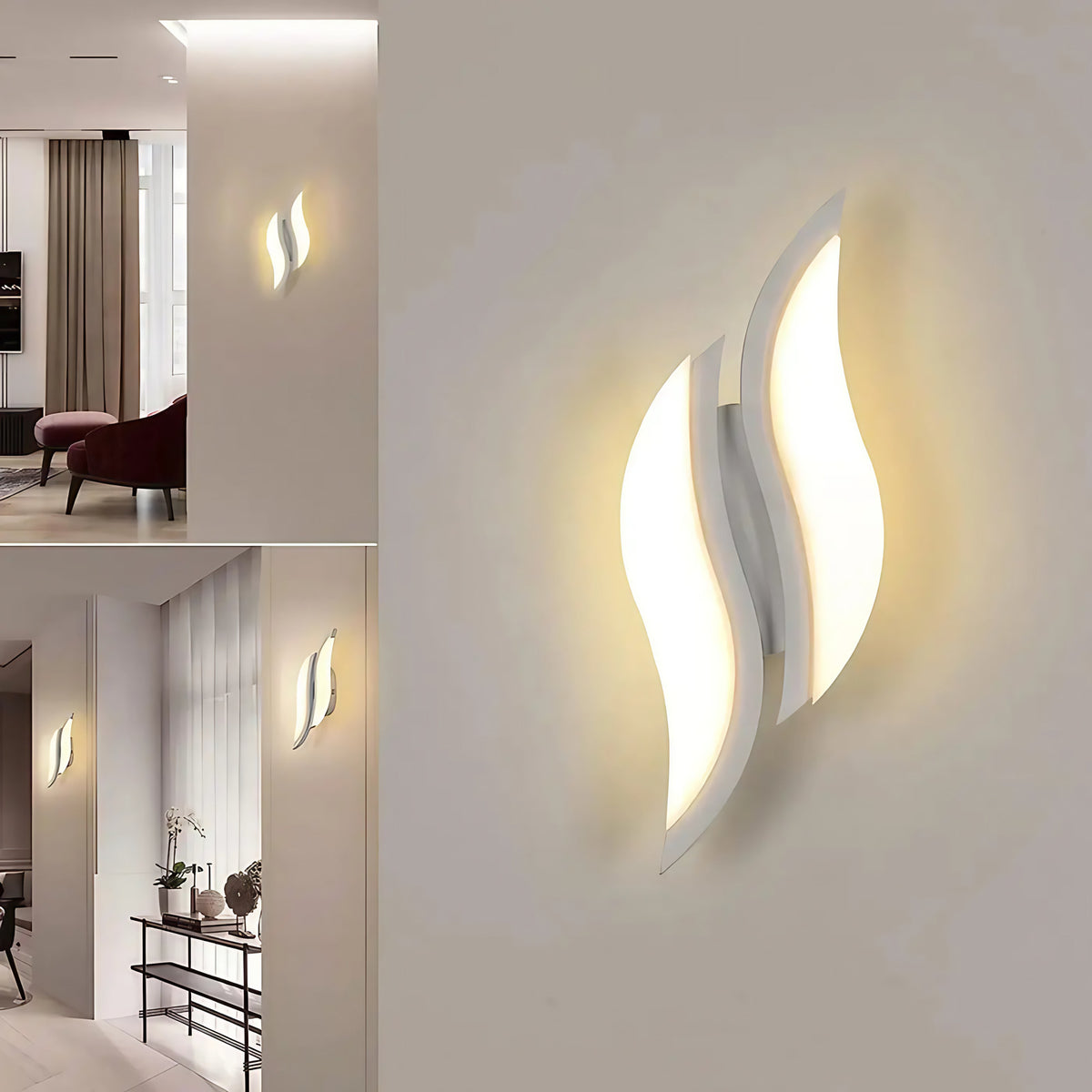 Applique murale LED blanche au design contemporain