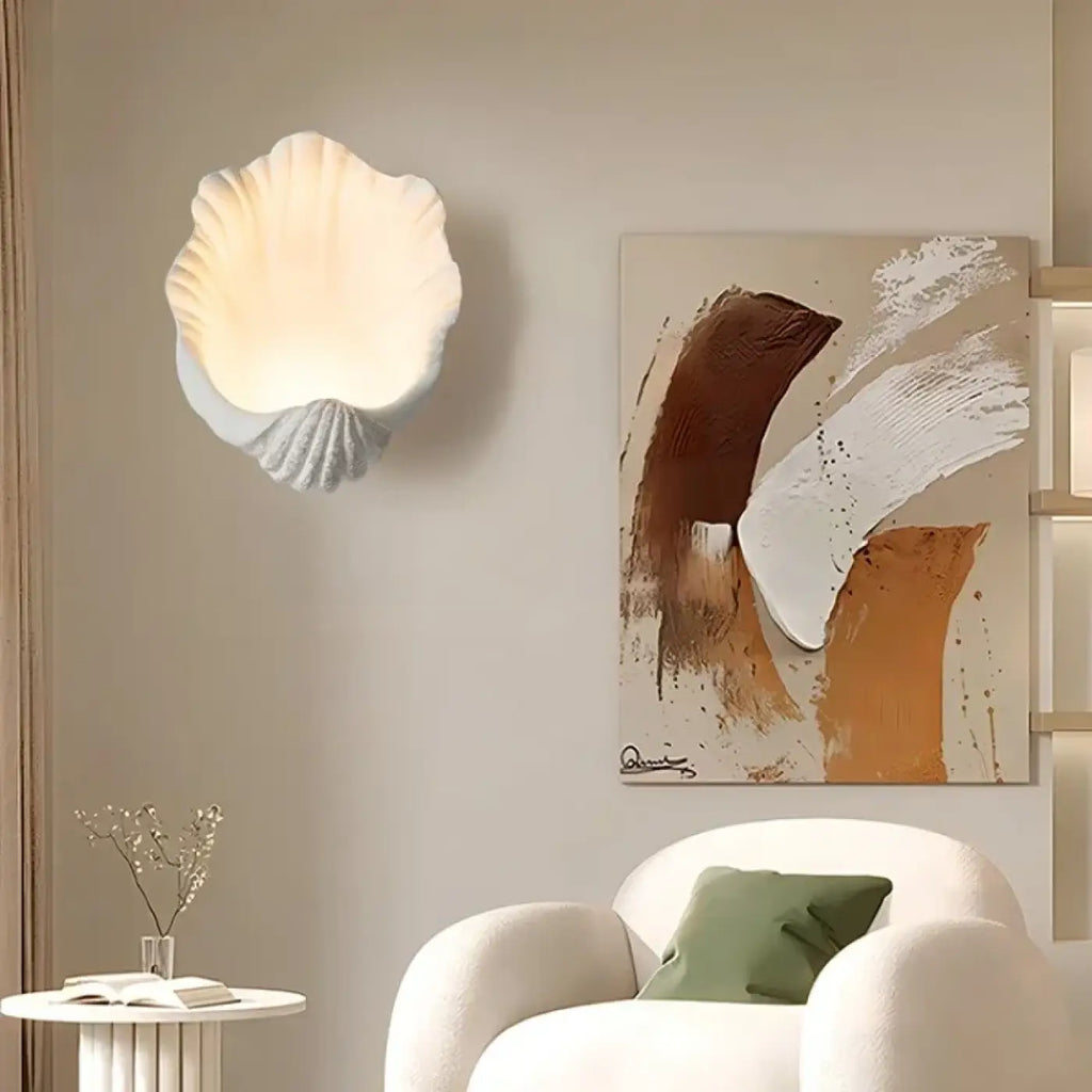 Applique murale coquillage, blanc ou rose