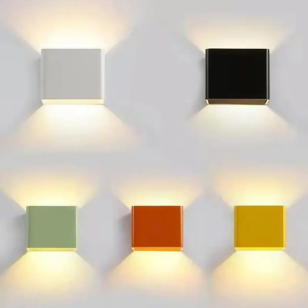 Applique murale cubique, lumière en haut et en bas, cinq coloris