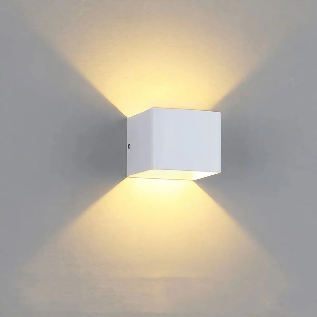 Applique murale cubique, lumière en haut et en bas, cinq coloris, blanc