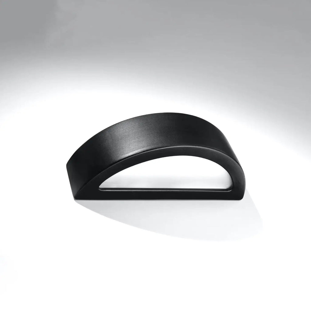 Applique murale demi-lune en céramique noire, 40,5 cm, culot E27