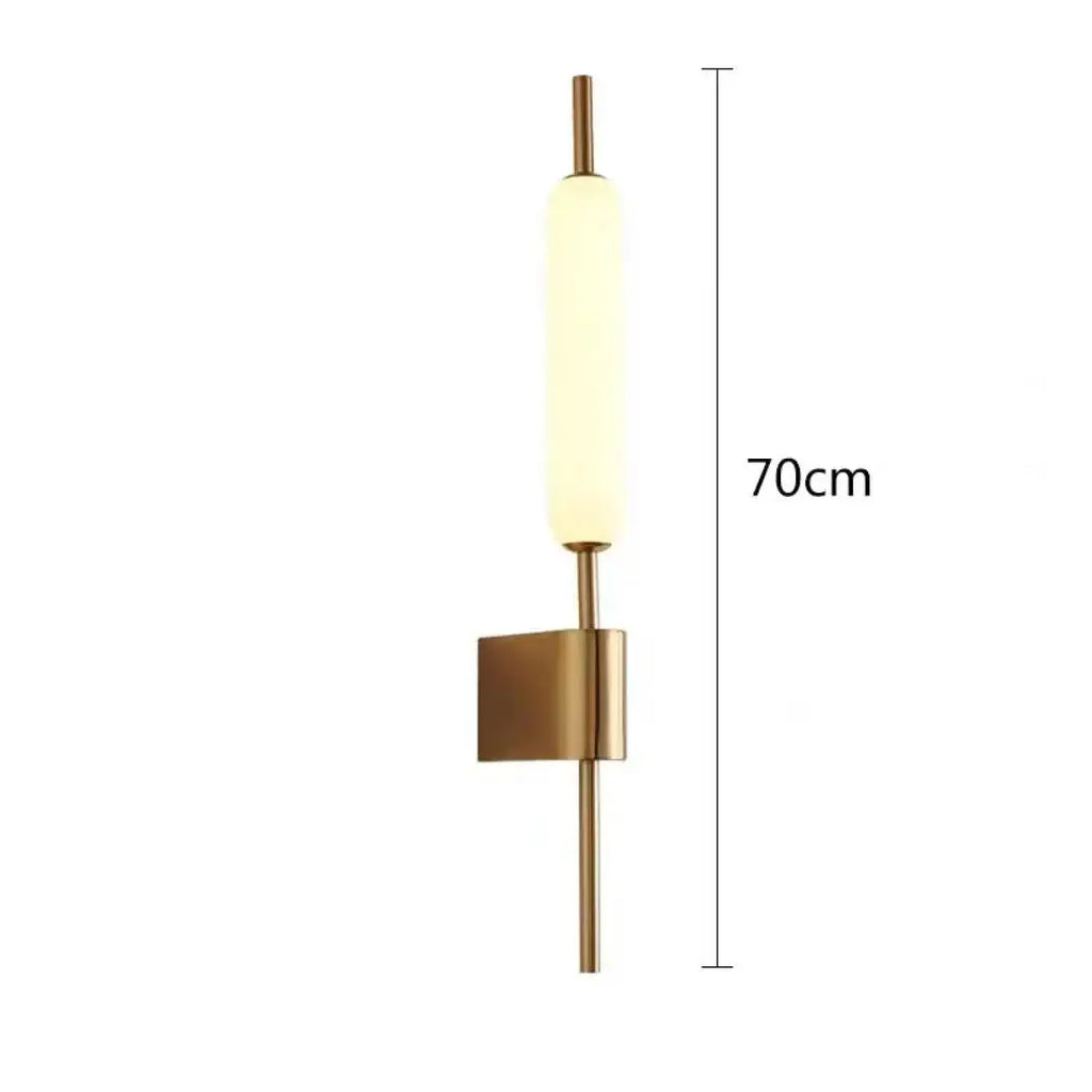 Applique murale LED dorée verticale, blanc chaud ou froid