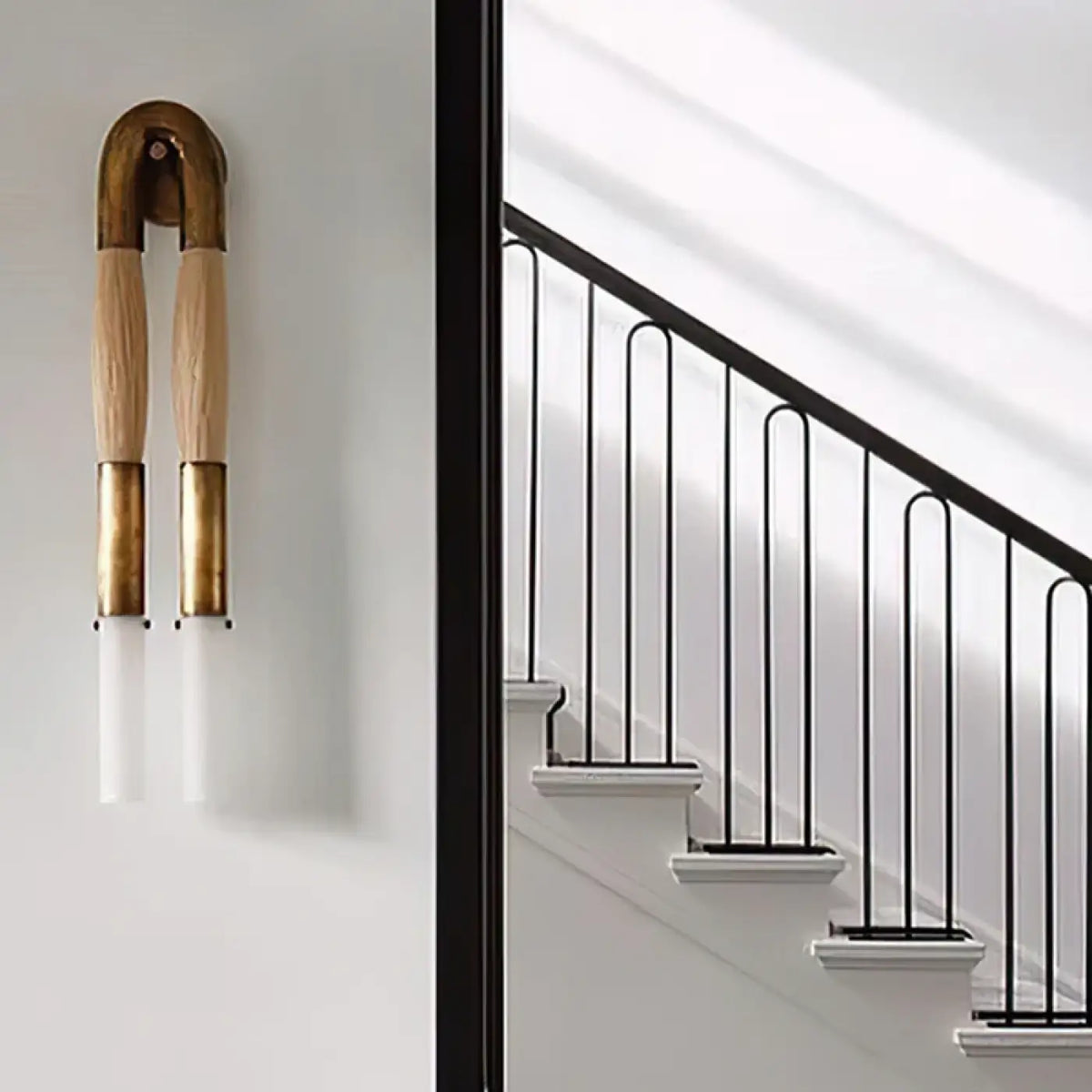 Applique murale à double tube LED, métal et tissu, trois coloris
