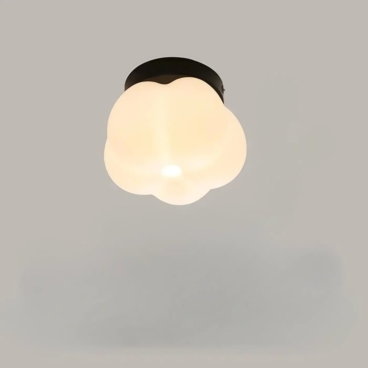 Applique murale à abat-jour arrondi en verre opale, 5 coloris, noir