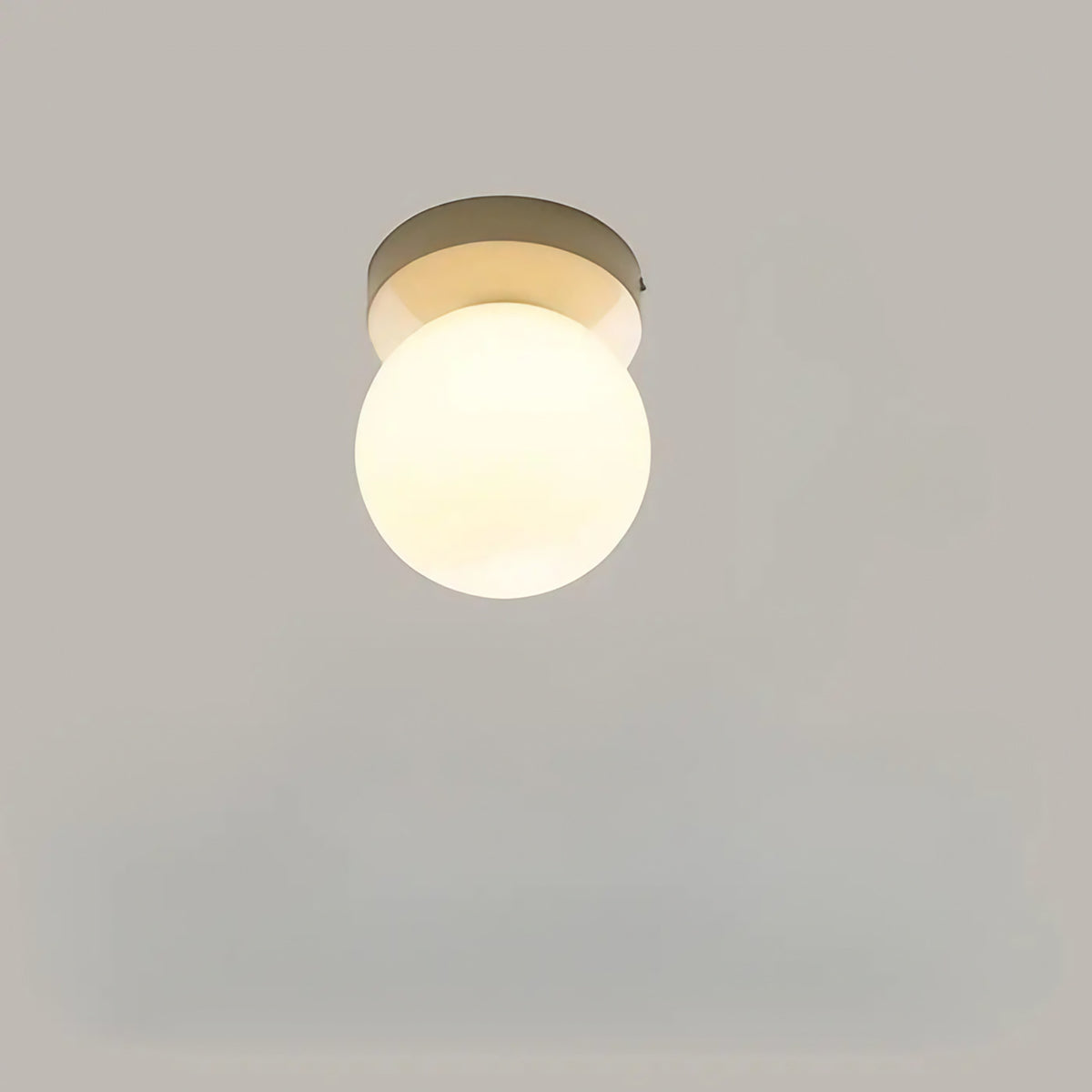 Applique murale à abat-jour arrondi en verre opale, 5 coloris, beige
