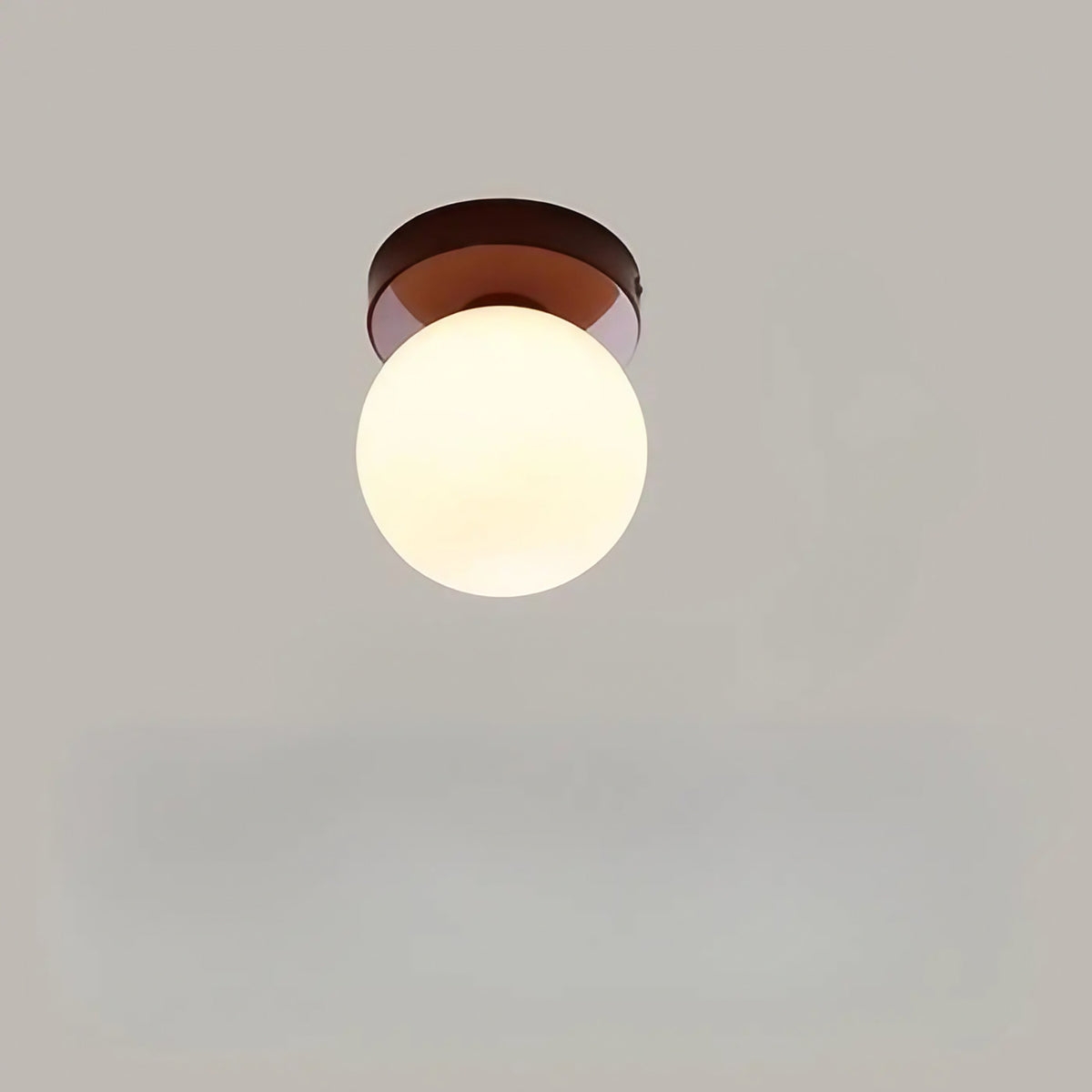 Applique murale à abat-jour arrondi en verre opale, 5 coloris, rouge