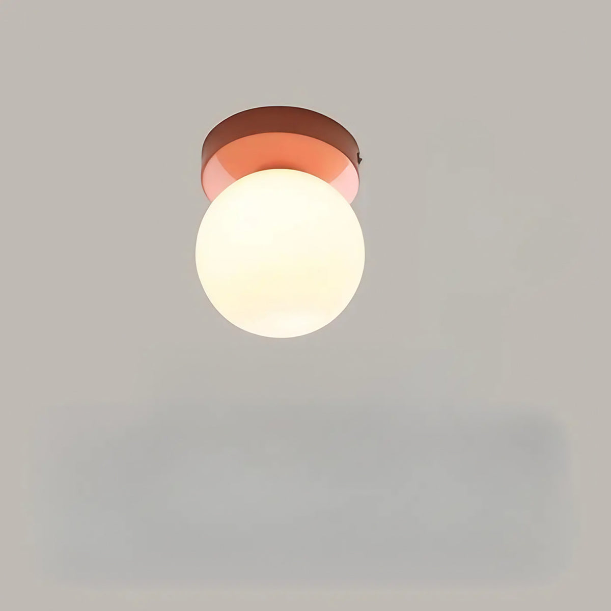 Applique murale à abat-jour arrondi en verre opale, 5 coloris, rose