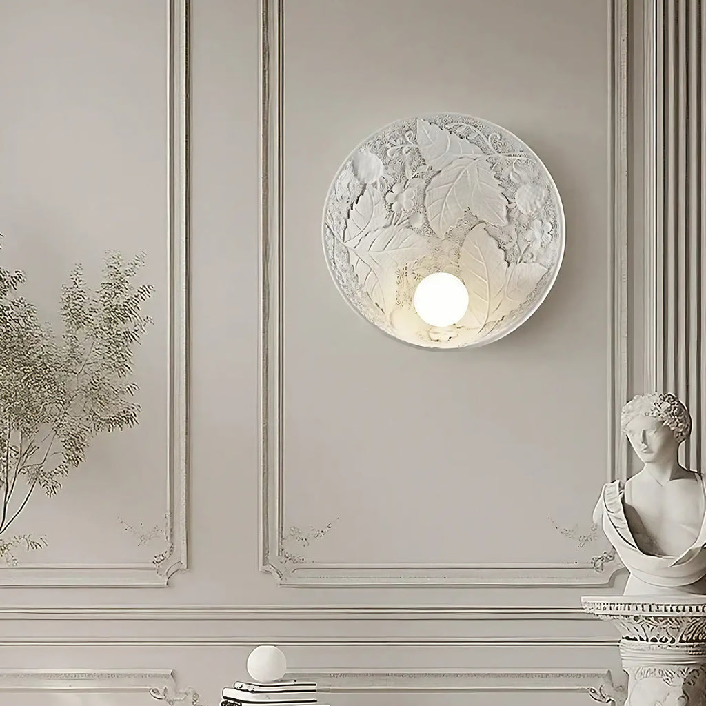 Applique murale en résine et verre, blanche ou beige, blanc