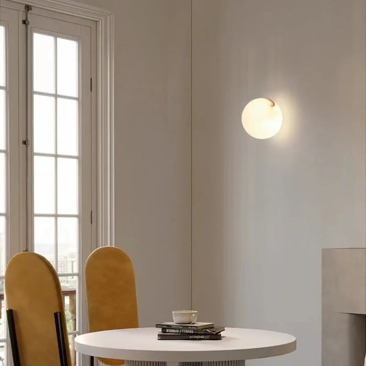 Applique murale en albâtre, sphère à halo doux, tailles S et M