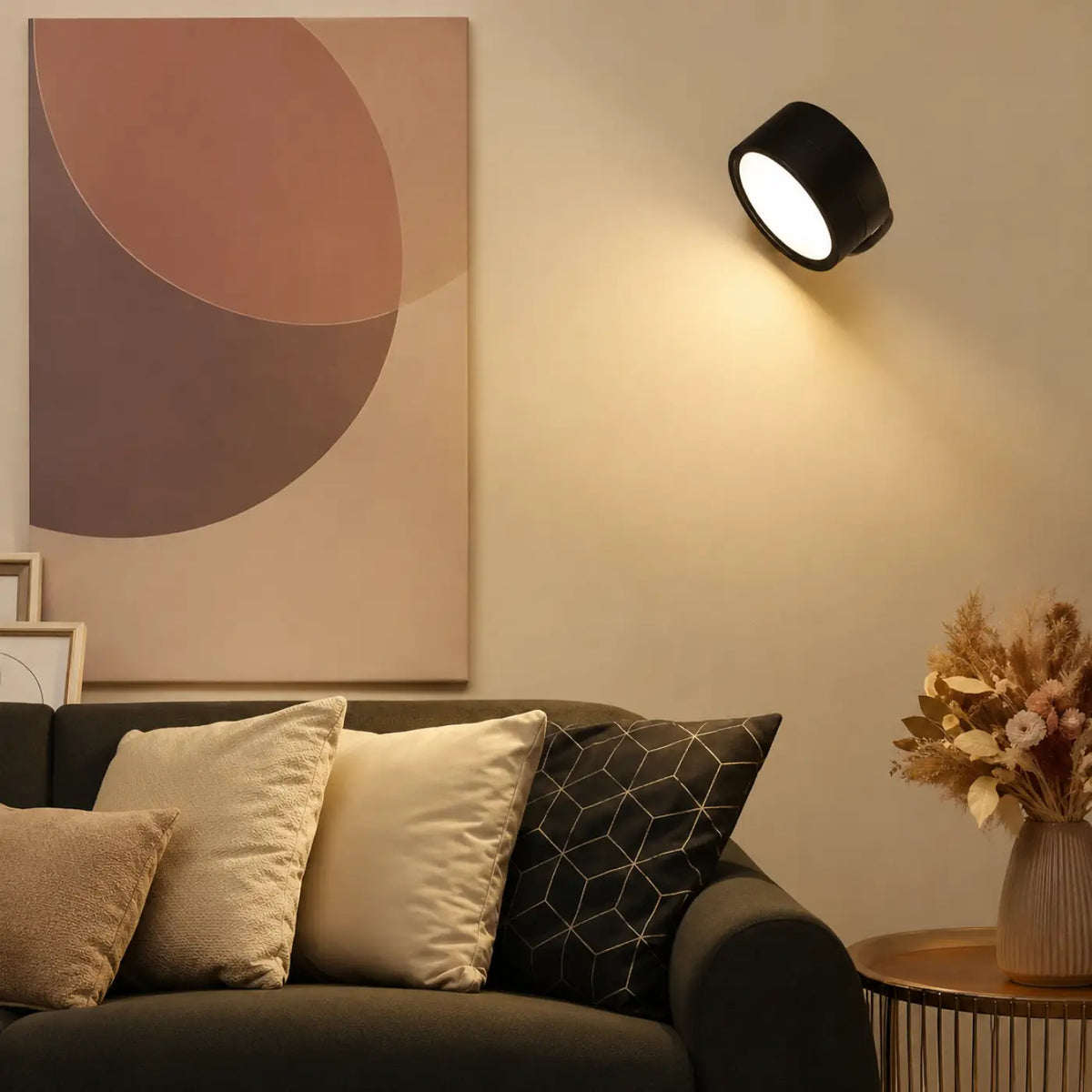 Applique murale à faisceau lumineux, blanc, noir ou bicolore