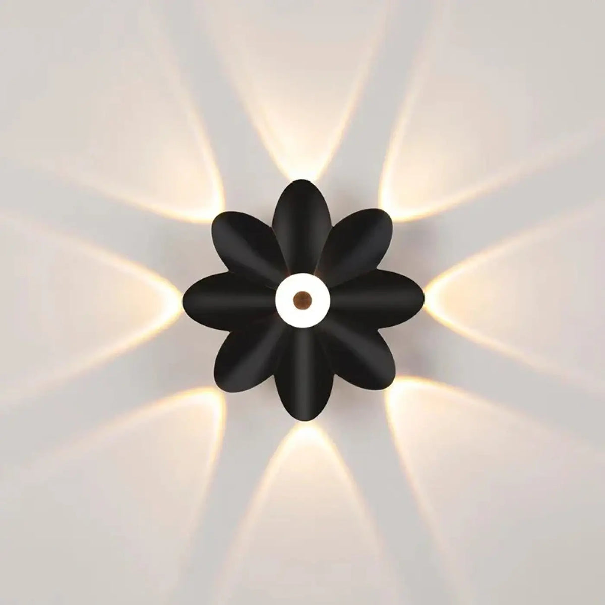 Applique murale LED en forme de fleur, blanche ou noire, S, M, L