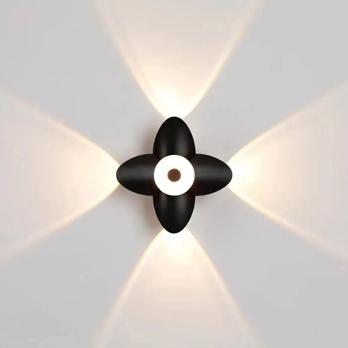 Applique murale LED en forme de fleur, blanche ou noire, S, M, L, noir