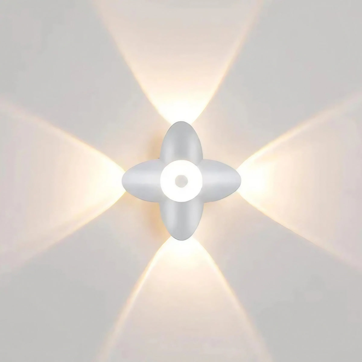 Applique murale LED en forme de fleur, blanche ou noire, S, M, L, blanc