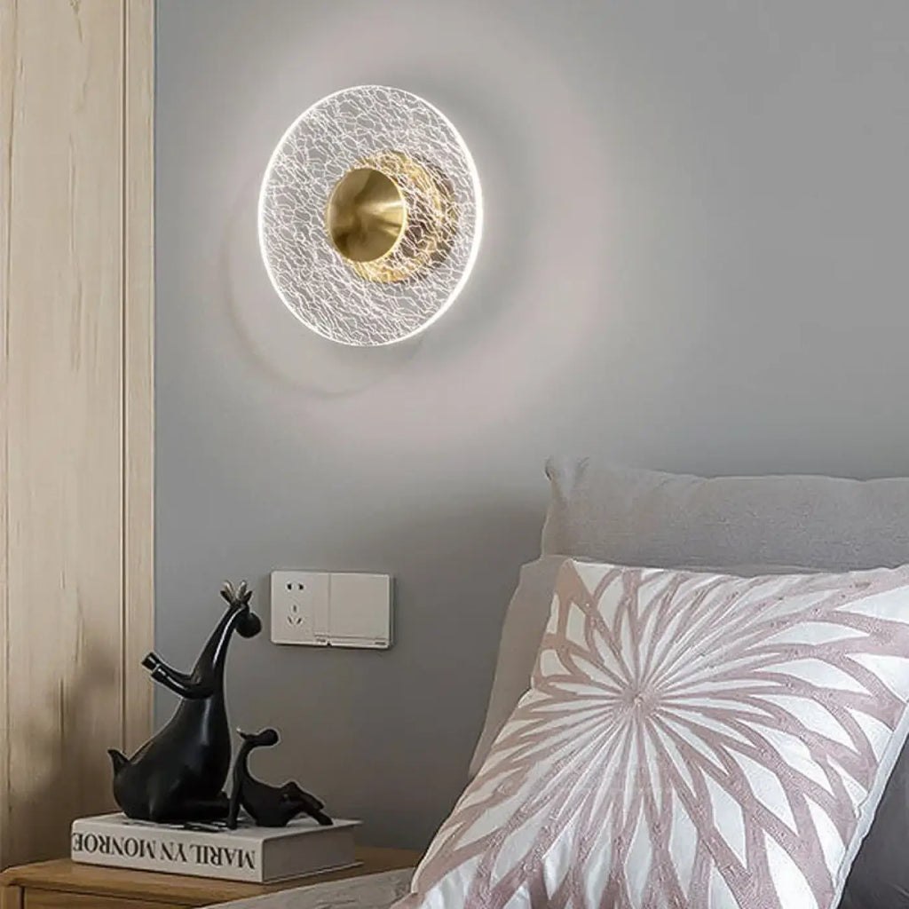 Applique murale fleur lumineuse à touches dorées, trois modèles