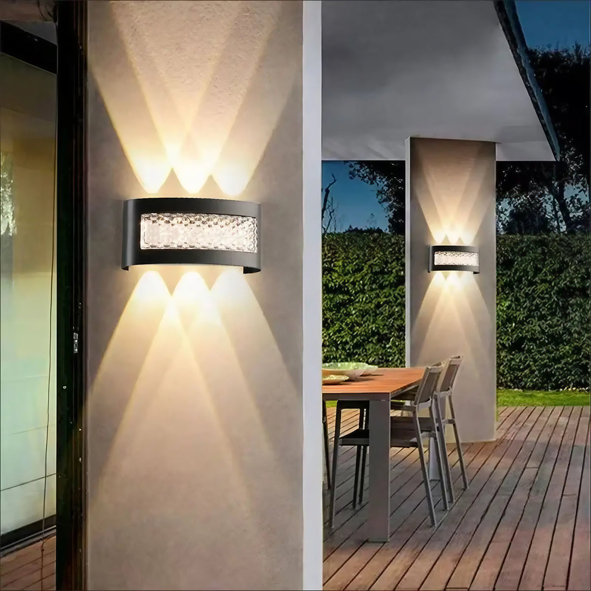 Applique murale LED noire à diffuseur en cristal, tailles S, M, L