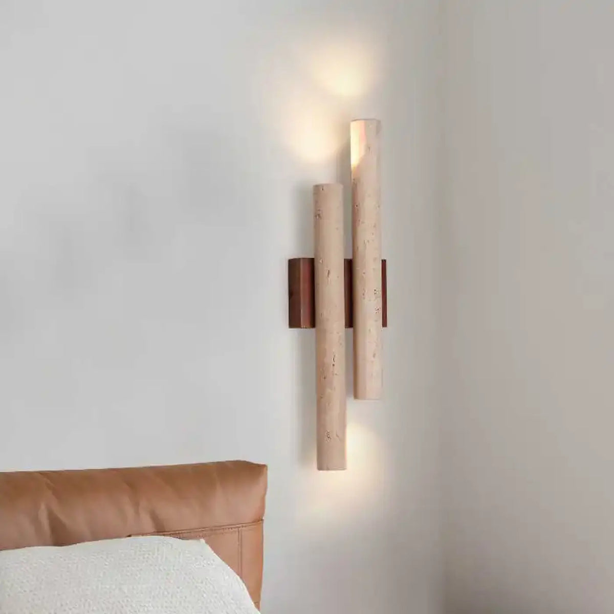 Applique murale minimaliste en bois et marbre