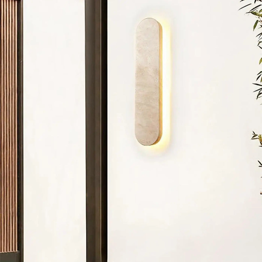 Applique murale LED en pierre, forme ovale ou rectangle