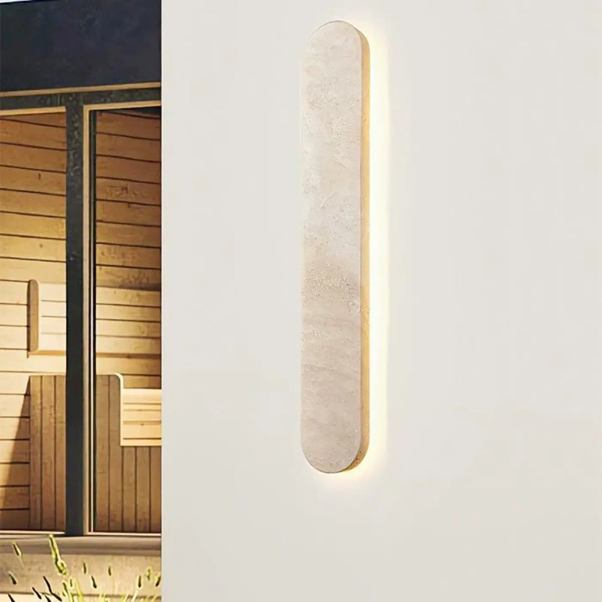 Applique murale LED en pierre, forme ovale ou rectangle