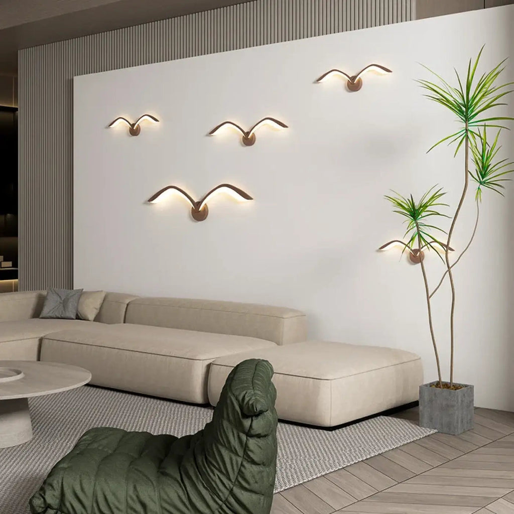 Applique murale en forme d'ailes, marron ou blanc, tailles S et M