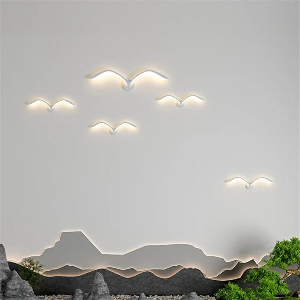 Applique murale en forme d'ailes, marron ou blanc, tailles S et M