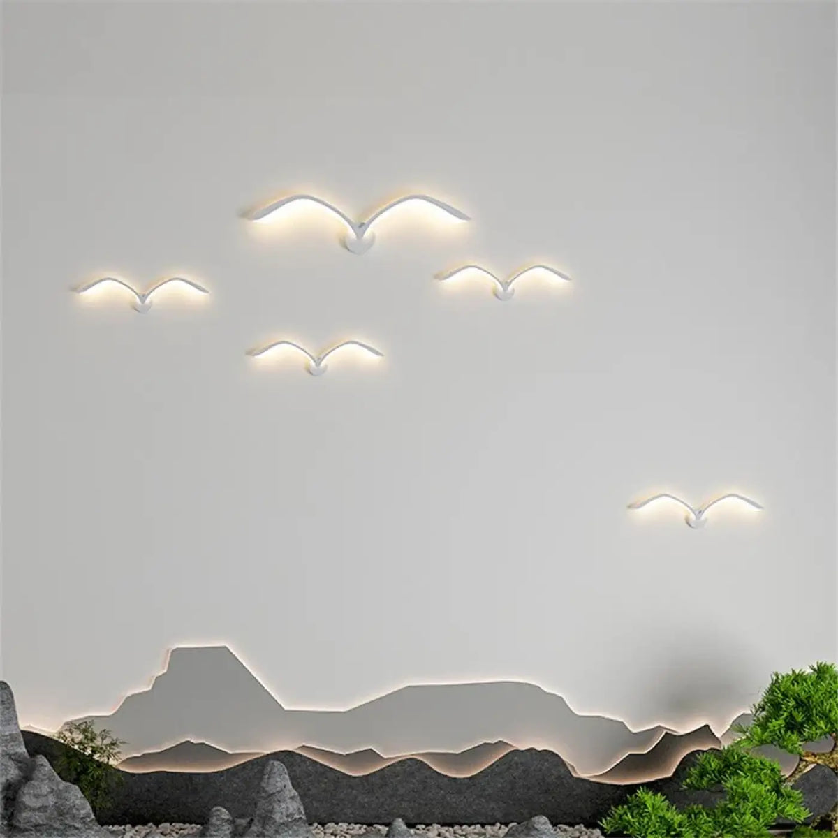 Applique murale en forme d'ailes, marron ou blanc, tailles S et M