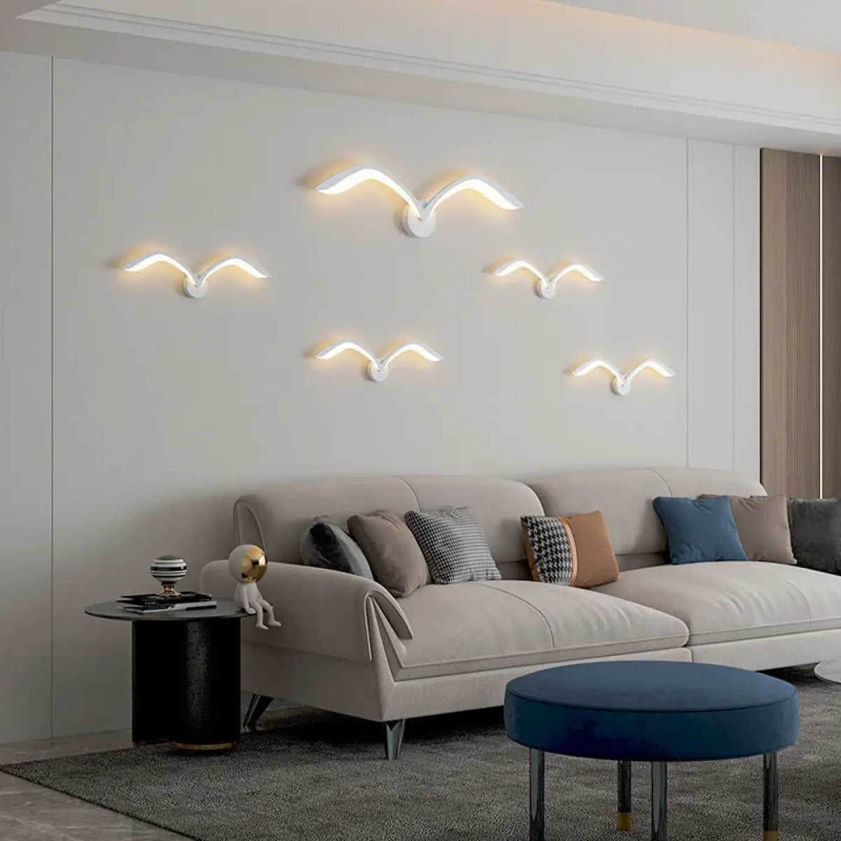 Applique murale en forme d'ailes, marron ou blanc, tailles S et M