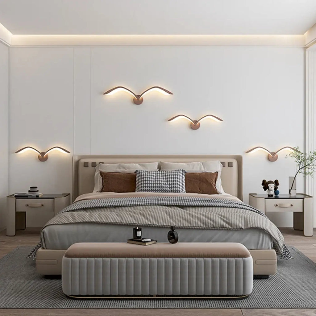 Applique murale en forme d'ailes, marron ou blanc, tailles S et M