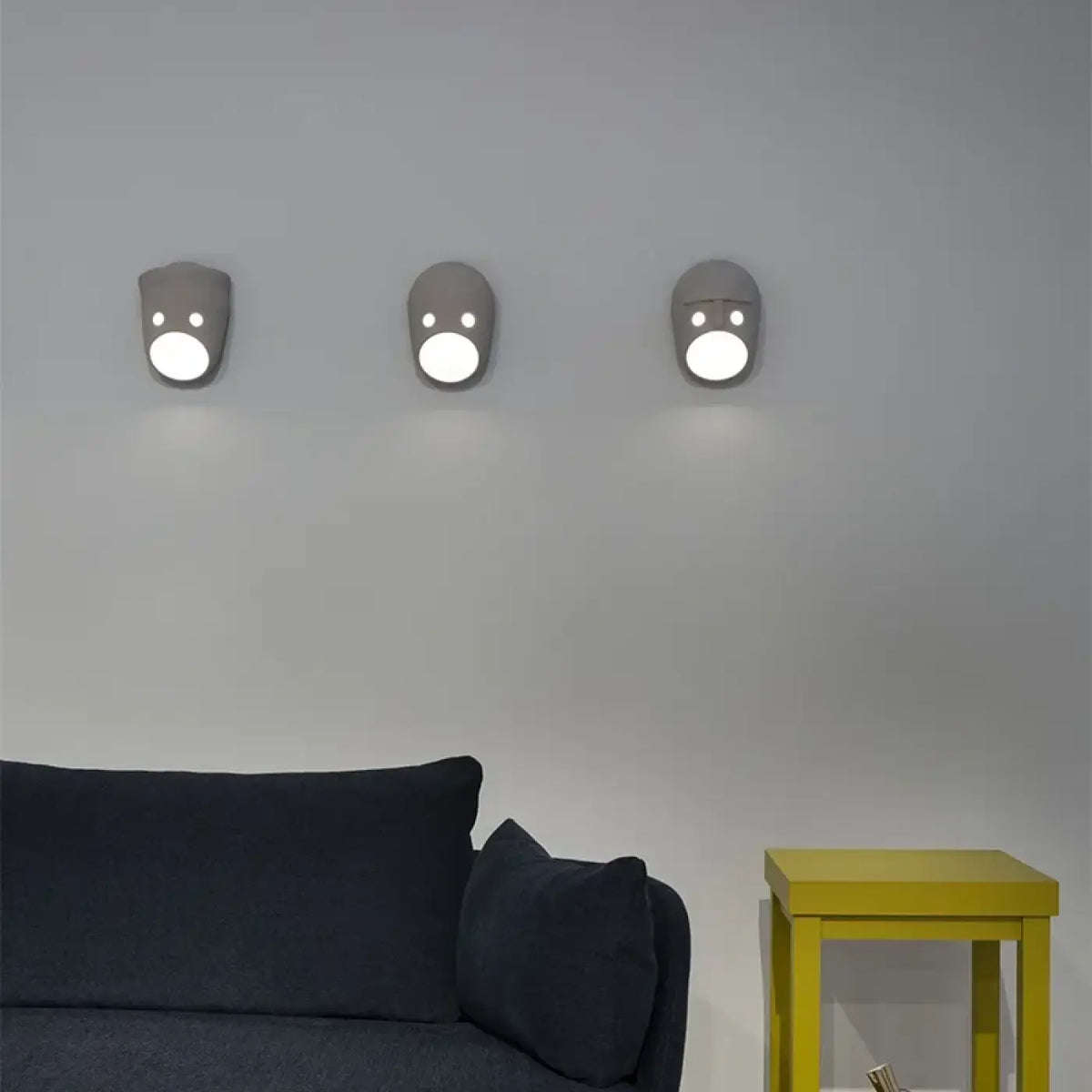 Applique murale grise contemporaine, blanc chaud ou froid