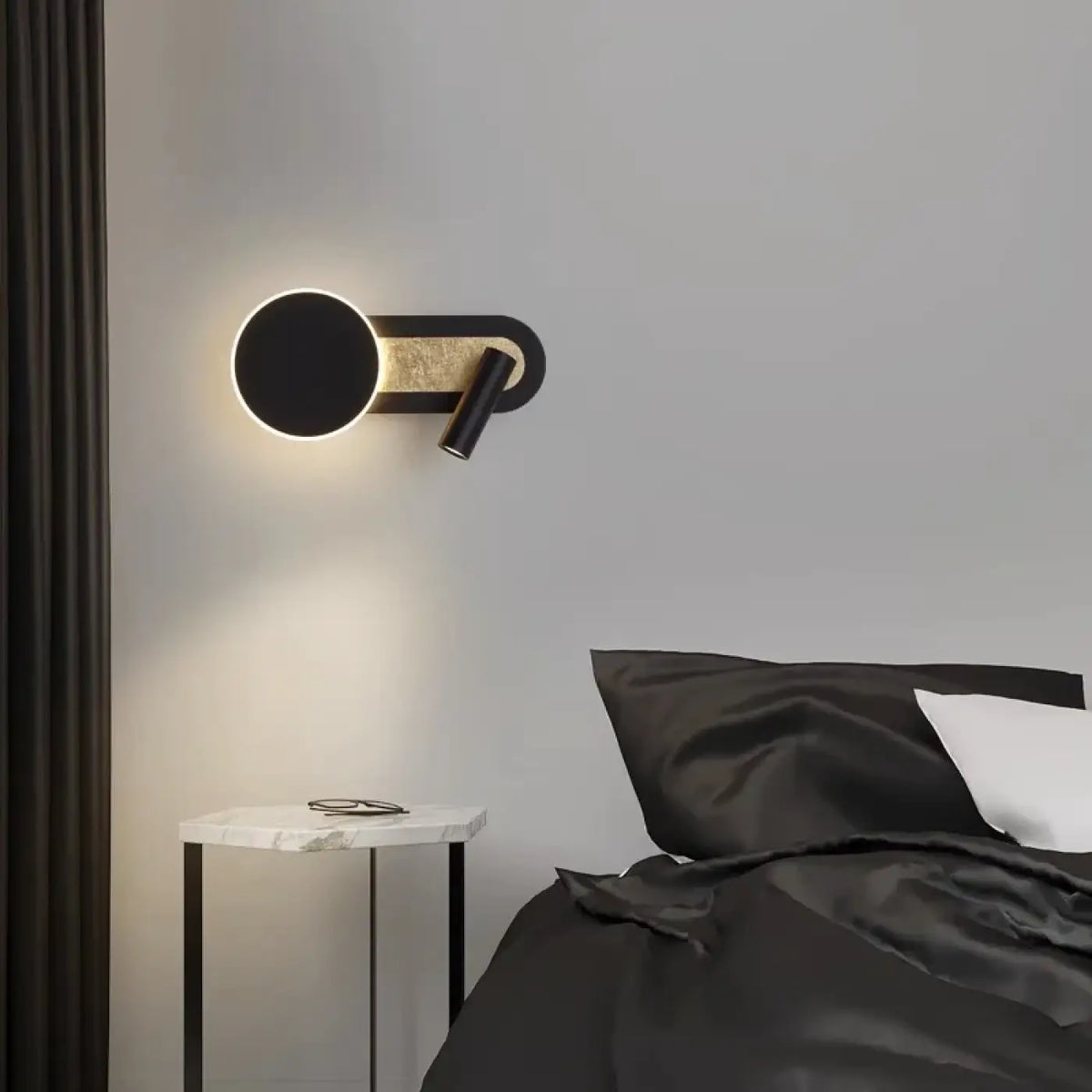 Applique murale LED moderne, noire ou blanche, noir