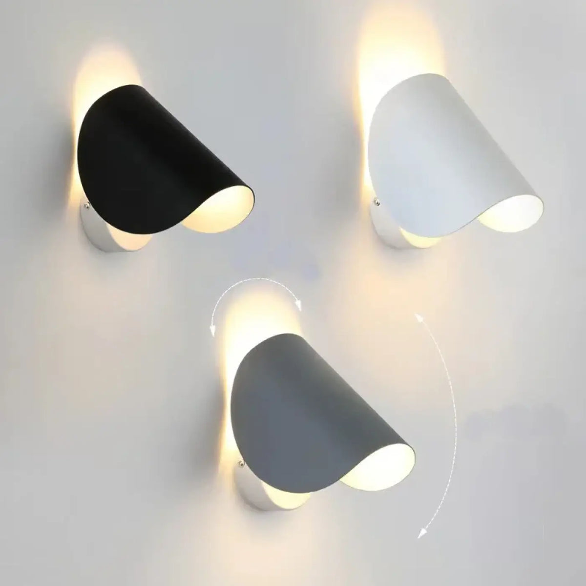 Applique murale minimaliste, noir, blanc ou gris, blanc