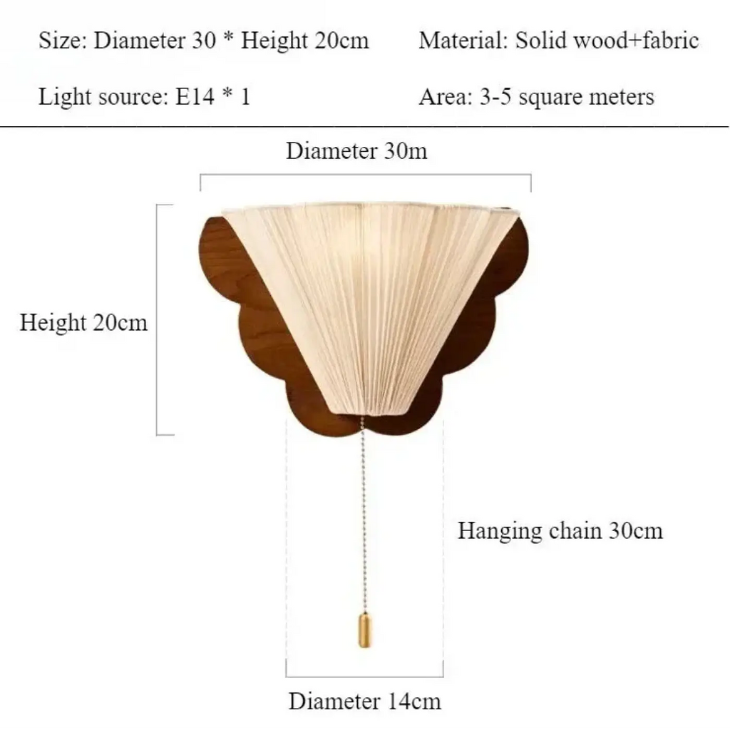 Applique murale en bois et tissu, au style naturel