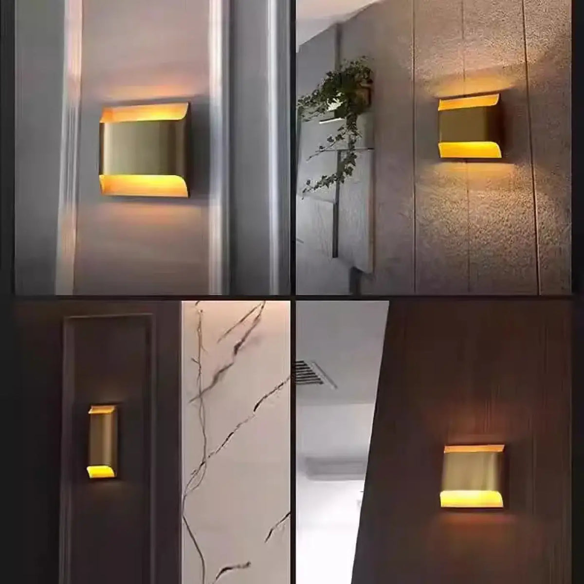 Applique murale LED noire ou dorée, quatre tailles S à XL