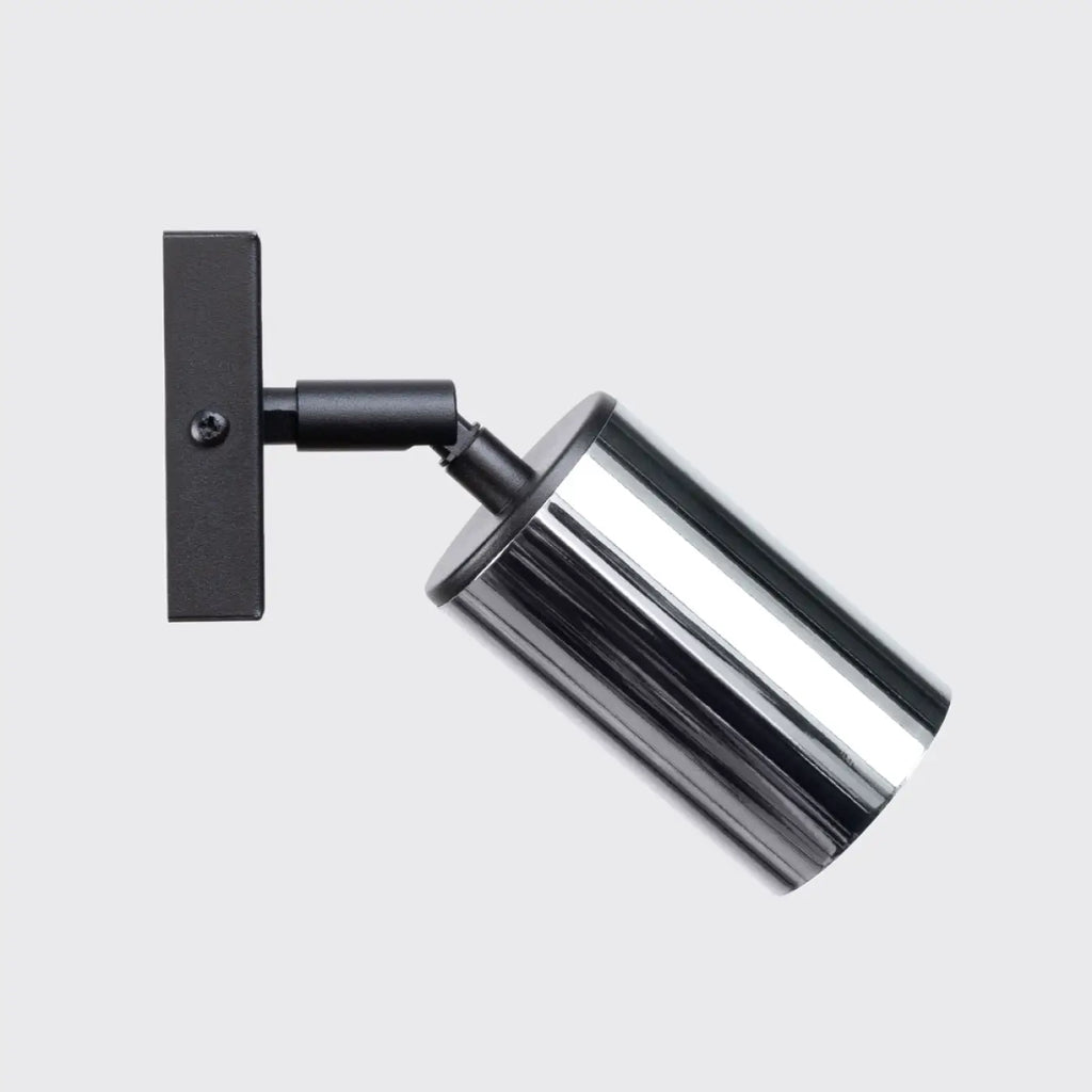 Applique murale spot orientable noir et chrome, 18,5 cm